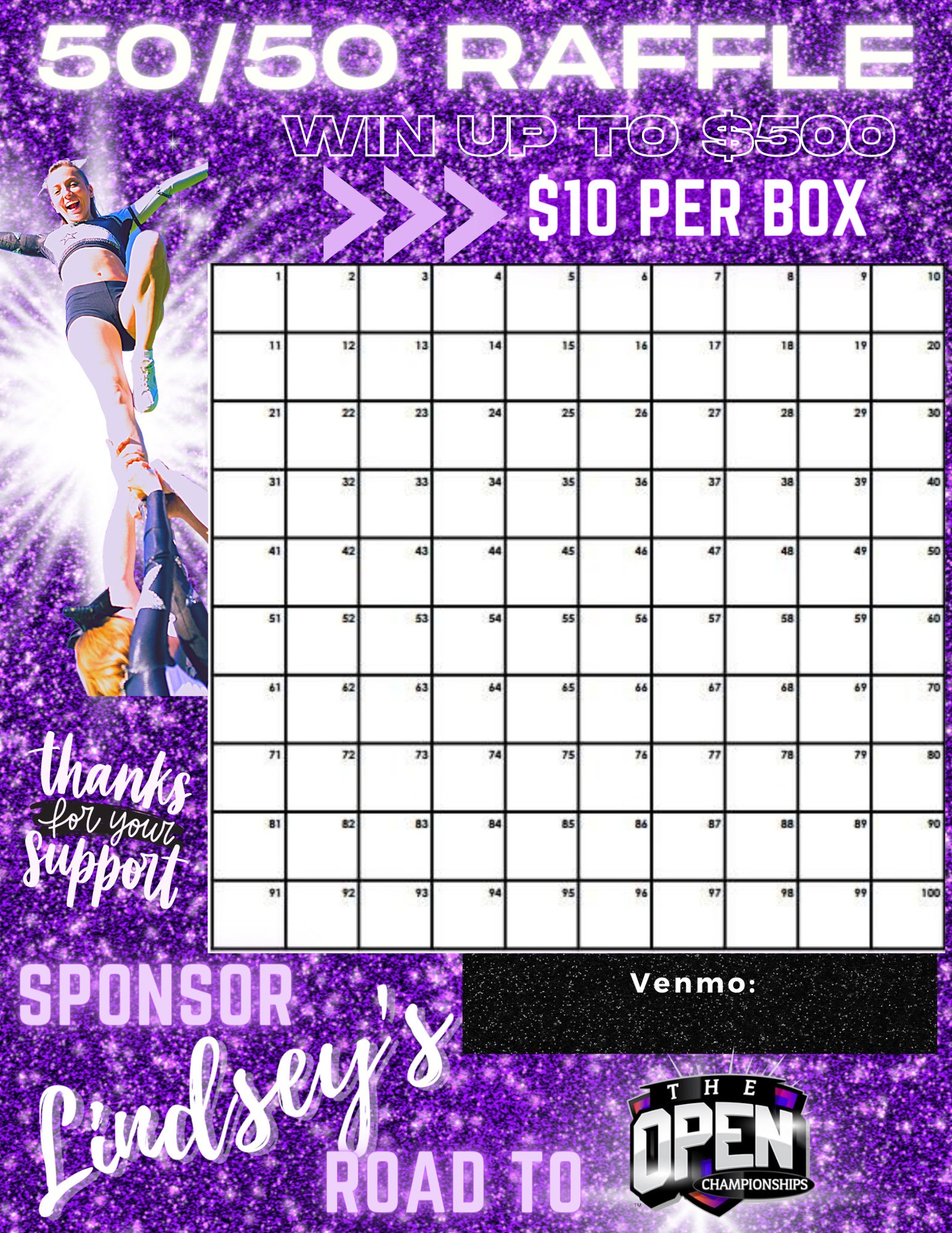 Customizable Cheer Raffle Flyer: Team Fundraiser (digital Download ...
