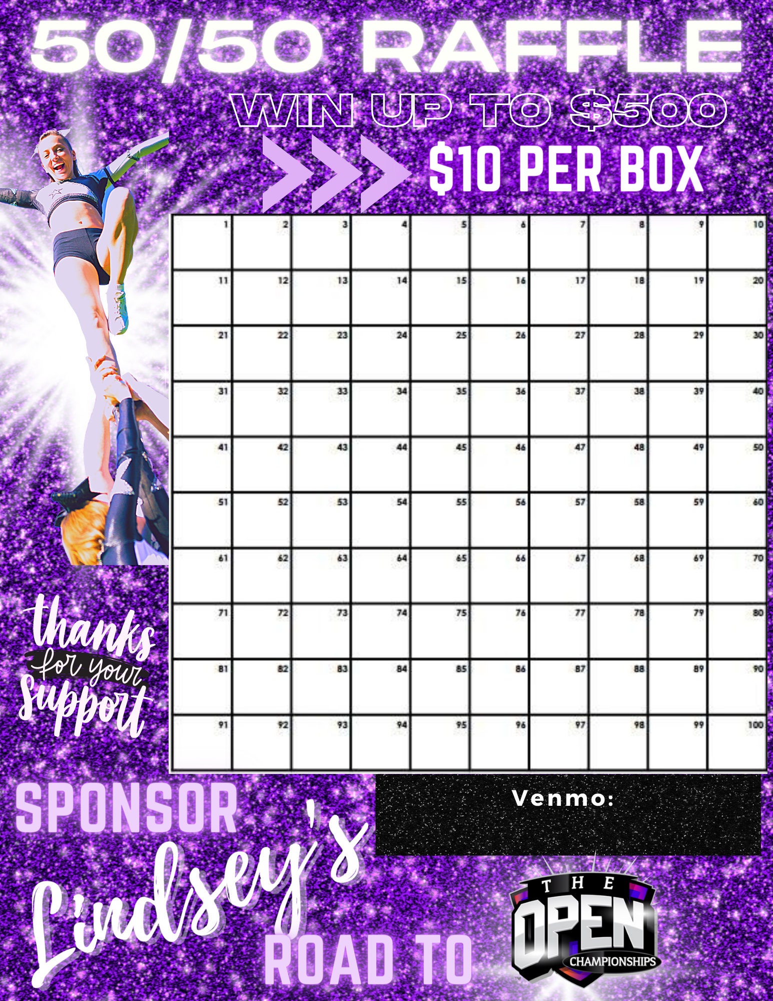 Team Girl Raffle Customizable Cheer Raffle Flyer: Team Fundraiser (digital Download ...