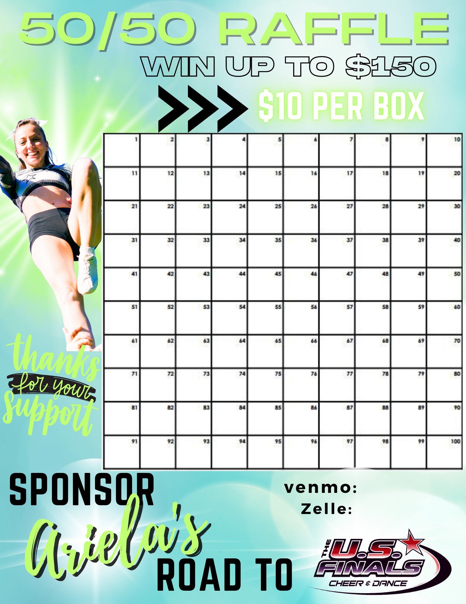 Customizable Cheer Raffle Flyer: Team Fundraiser (digital Download ...