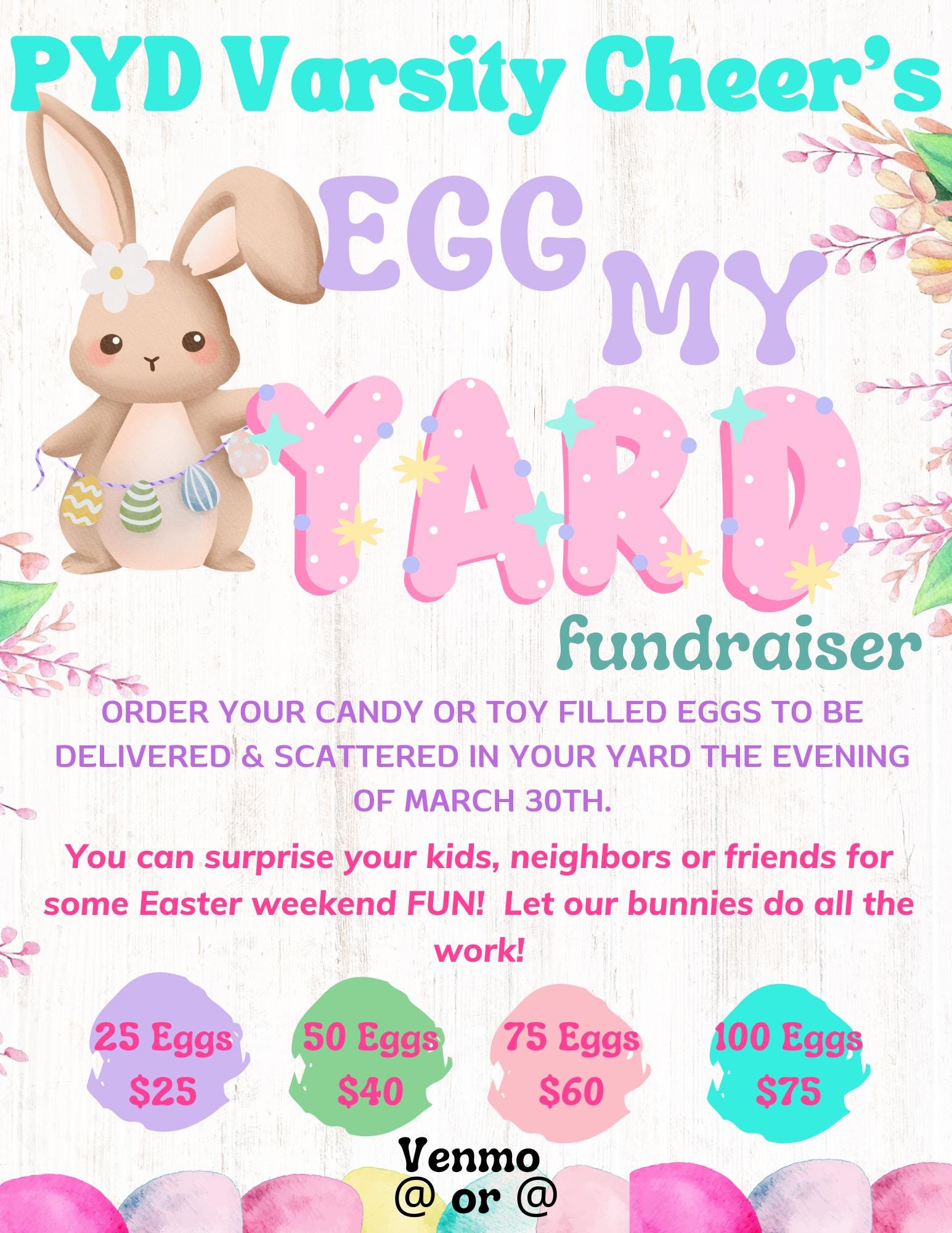 Easter Egg Hunt Fundraiser Flyer: Customizable Digital Download for ...