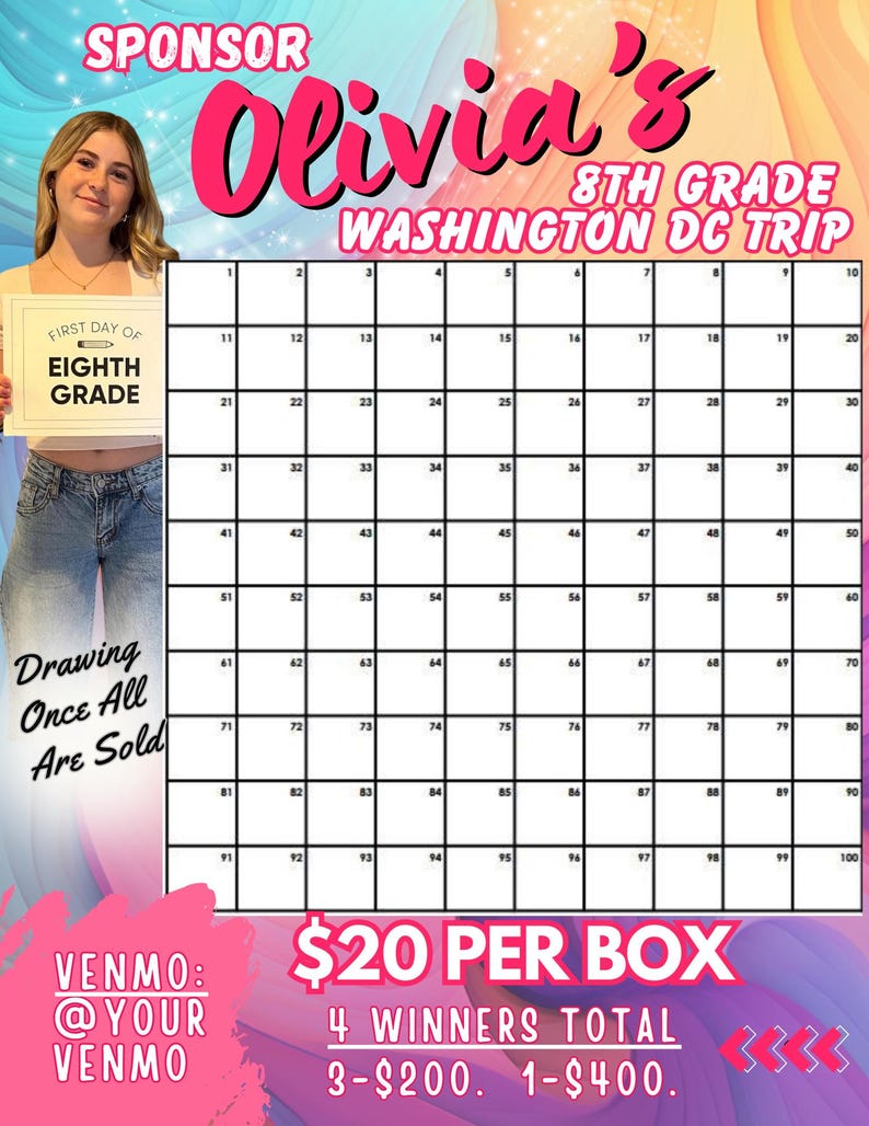 Cheering Raffles Customizable Cheer Raffle Flyer: Team Fundraiser (digital Download ...
