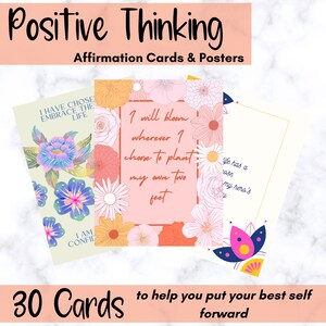 Cartes de mantra d'affirmation pour la pensée positive et la confiance Cartes de motivation imprimables