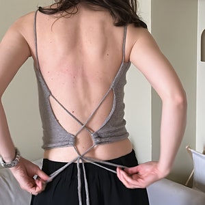 The Tie Top | Knit Top Knitting Pattern | Digital Download |  DIY