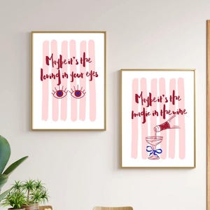 Olivia Dean Dive Lyric Print Set | Pink Wall Art, Feminine Music Poster,Modern Minimalist Bar Cart Art, Pink & Red Stripped Digital Download