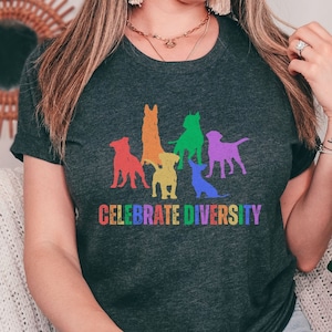 Rescue Shirt, Pride Dog Shirt, Dog Tee, Celebrate Diversity Shirt, Pride Mom Shirt, Dog Mama Tee,, Pride Month Shirt, Rescue TShirt