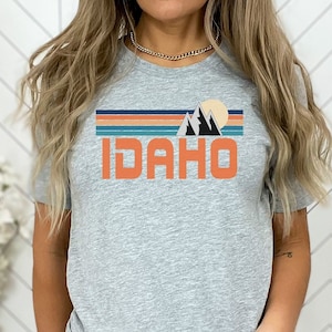 Idaho Shirt, Ski T-Shirt, Mountain Design Tee, Travel Shirt, Retro Shirt, Gift for Travel, Idaho USA Tee