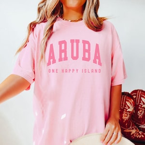 Pink Aruba Shirt, Comfort Colors Aruba Cruise Shirt, Aruba gift Souvenir, Women&#39;s Cruise Girls Trip Beach TShirt, Group Shirts Travel Gift