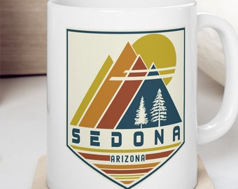 Sedona Mug, Arizona Mug, Sedona Souvenir, Sedona Gift, Mountain Mug, Travel Gift Retro Mug Sedona, Retro Ski Mug, Gift Mug