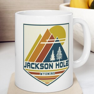 Jackson Mug, Wyoming Mug, Jackson Souvenir, Jackson Gift, Mountain Mug, Travel Gift Retro Mug Jackson, Retro Ski Mug, Gift Mug