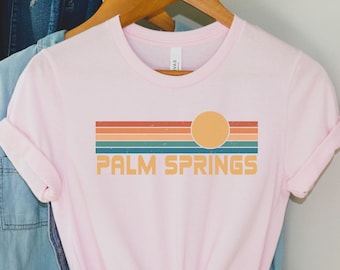 Chemise Palm Springs, chemise californienne, t-shirt Palm Springs, souvenir de Palm Springs, chemises de vacances familiales assorties, souvenir de Cali