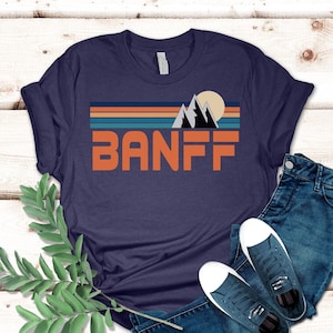 Banff Shirt, Ski T-Shirt, Mountain Design Tee, Travel Shirt, Retro Shirt, Gift for Travel, Canada T-shirt