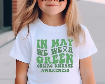 Celiac Disease Awareness Shirt, Support Celiac Disease Walk Tees, Green Ribbon Shirts, Matching Family Support Squad, In May We Wear Green