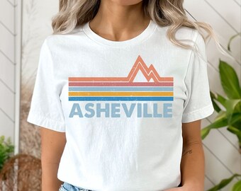 Asheville Shirt, North Carolina Shirt, Ski Shirt, National Park Shirts, Asheville Souvenir, Retro Mountain Tee, Travel Shirt, Hiking Shirt,
