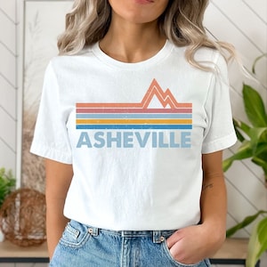 Asheville Shirt, North Carolina Shirt, Ski Shirt, National Park Shirts, Asheville Souvenir, Retro Mountain Tee, Travel Shirt, Hiking Shirt,