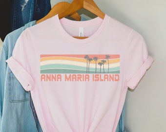 Camiseta de Anna Maria Island: Camiseta retro de vacaciones en la playa con palmeras