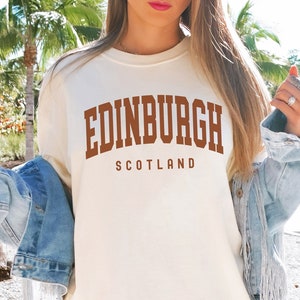 Camisa de Edimburgo, camisa Comfort Colors de Edimburgo Escocia, regalo de recuerdo de Edimburgo, camisetas de viaje en grupo de luna de miel europea, regalo de Edimburgo