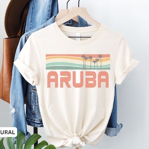 Aruba Shirt, Caribbean Shirt, Vacation Shirt, Retro Beach Shirt, Matching Vacation Shirts, Palm Tree Tee, Family Beach Shirts, Aruba Gift,