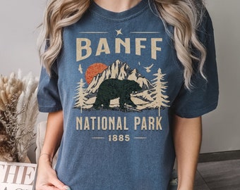 Banff National Park Shirt, Canada Shirt, Banff Shirt, Bear Shirt, Comfort Colors Graphic shirt, Banff Gift Souvenir, Hiking Nature Shirt