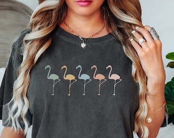 Flamingo Shirt, Comfort Colors Flamingo Shirt, Flamingo Lover Gift, Bird Lover Present Bird Mom Tee, Bird Lady Comfort Colors TShirt