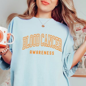Blood Cancer Awareness Shirt, Fight Blood Cancer Walk Tees, Orange Ribbon Shirts, Matching Family Support Squad, In September We Wear Orange