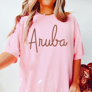 Aruba Shirt, Komfort Farben Flitterwochen T-Shirt, Arashi Strand Shirt, Aruba Geschenk Souvenir, Kreuzfahrt Shirt, Aruba Strandurlaub, Ein Happy Island T-Shirt