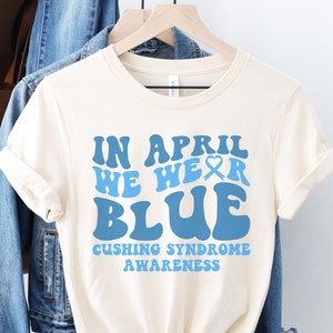 Cushing Syndrome Awareness Shirt, Support Cushing Syndrome Walk Tees, Blue Ribbon Shirts, Matching Family Support Squad