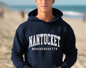 Nantucket Sweatshirt, Nantucket Hoodie, Nantucket Massachusetts Geschenk, Heimatstadt Reise Sweatshirt, College Style Hoodie Nantucket Souvenir
