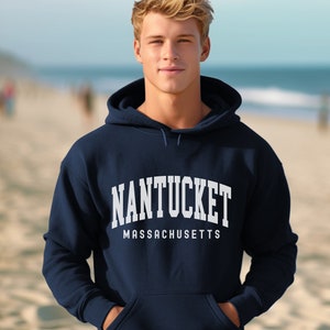 Sudadera Nantucket, sudadera con capucha Nantucket, regalo de Nantucket Massachusetts, sudadera de viaje de la ciudad natal, sudadera con capucha estilo universitario recuerdo de Nantucket
