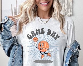 Camisa de baloncesto, camiseta de mamá de baloncesto, mamá de baloncesto de la temporada de baloncesto del día del juego, camisa de mascota, camisa linda del día del juego de baloncesto