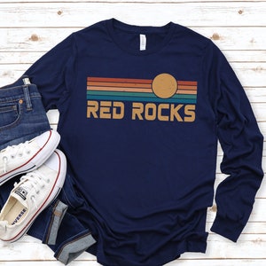 Red Rocks Long Sleeve Shirt, Colorado Long-Sleeved Tee, Red Rocks TShirt, Red Rocks Souvenir Gift, Honeymoon Shirts, Mountain Hiking Shirt