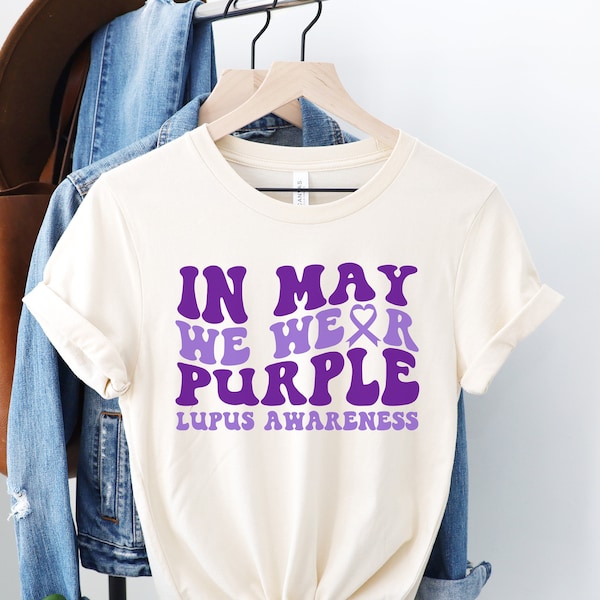 Lupus Awareness Shirt, im Mai tragen wir Lila, Fight Lupus Walk Shirts, Purple Ribbon Tee, Lupus Gift Support Squad