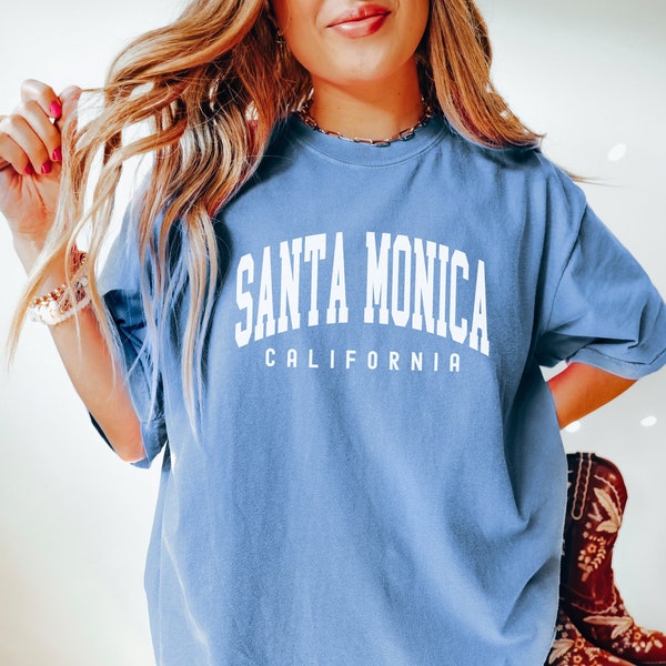Santa Monica Shirt, Komfortfarben Santa Monica Kalifornien Shirt, Santa Monica Geschenk, Strandgruppe Shirts, Reisegeschenk Santa Monica T-Shirt,