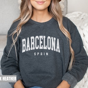 Bluza Barcelona, Bluza z kapturem Barcelona, Prezent Barcelona Espana, Bluza podróżna Hometown, Bluza z kapturem Honeymoon College Style Barcelona Souvenir