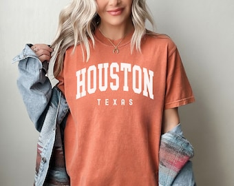 Houston Shirt, Comfort Colors Houston Texas Shirt, Houston gift Souvenir, Women's Baseball Sports TShirt, Group Shirts Travel Gift
