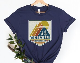 Asheville Shirt North Carolina Shirt, Asheville Souvenir Gift, Travel Gift, Matching Family, Retro Ski North Carolina, Graphic Travel Tee