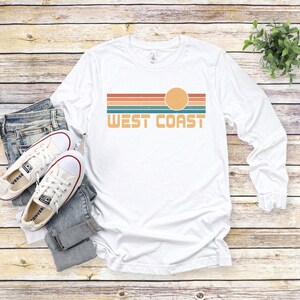 West Coast Long Sleeved Shirt, California Tee, West Coast Long-Sleeved T-shirt, West Coast Souvenir, Golf Trip Tee, Arizona Hiking
