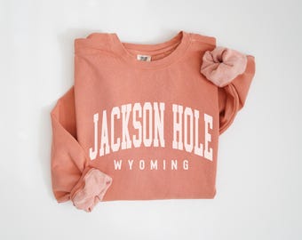 Jackson Hole Sweatshirt Comfort Colors Jackson Hole Crewneck, Wyoming Hiking Trip Matching Family Trip, Jackson Hole Souvenir Travel Gift
