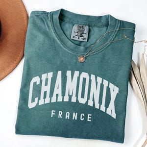 Chamonix Shirt, Comfort Colors Chamonix France Shirt, Gift for Mom, Women&#39;s Bachelorette Matching Tees, Group Shirt Travel Gift French Tee