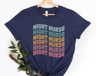 Camisa de enfermeira noturna, camisa de enfermeira noturna, novo presente de enfermeira graduada, presente de escola de enfermagem, enfermeira de turno noturno, presente de agradecimento, enfermeira