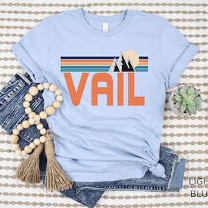 Vail Shirt, National Park T-Shirt, Mountain Design Tee, Ski Travel Shirt, Retro Shirt, Gift for Travel, Colorado Tee