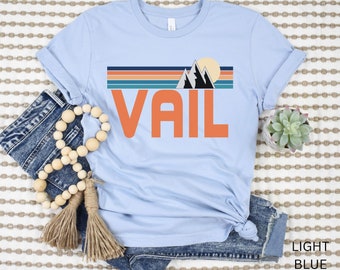 Vail Shirt, National Park T-Shirt, Mountain Design Tee, Ski Travel Shirt, Retro Shirt, Gift for Travel, Colorado Tee
