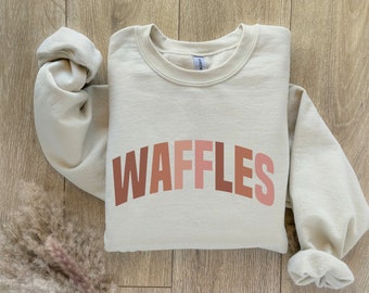 Sweat-shirt gaufres, sweat-shirt Brunch Girlfriends, cadeau d’amoureux du petit-déjeuner, chemise de brunch du dimanche, chemise drôle de gourmet, cadeau de brunch d’amant de gaufres