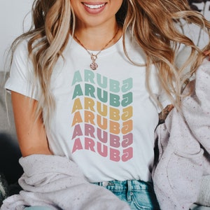 Aruba Shirt, Honeymoon Shirt, Arashi Beach Shirt, Aruba Gift, Aruba Souvenir, Cruise Shirt, Aruba Beach Vacation Shirt, One Happy Island Tee