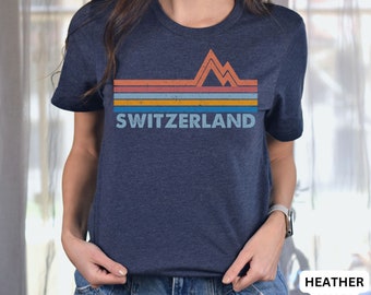 Switzerland Shirt, Alps Shirt, Ski Shirt, Switzerland Souvenir, Retro Mountain Tee, Travel Shirt, Skiing Shirt, Alps TShirt, Swiss Shirt