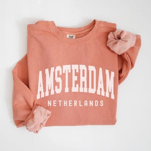 Amsterdam Sweatshirt Comfort Colors Amsterdam Crewneck, Netherlands Honeymoon Matching Family Trip, Amsterdam Souvenir Travel Gift