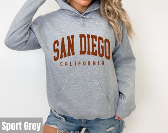 San Diego tröja San Diego hoodie Kalifornien tröja, present souvenir San Diego fotboll baseboll matchdag, semester hoodie resepresent