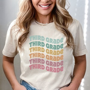 Retro Third Grade Teacher Shirt, Back to School Teacher Shirt for Third Grade Student, School Year Shirt, Groovy Teacher Shirt 3rd Grade