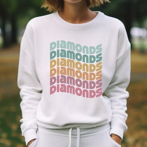 Diamonds Sweatshirt, Jewels Hoodie Diamonds Gift, Diamonds Retro Womens Hoodie Gift, Jeweler Lover, Diamond Lover Gift, Sparkly Things Tee