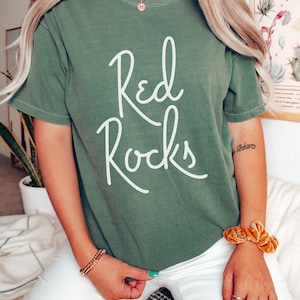 Red Rocks Shirt, Comfort Colors Red Rocks Colorado Shirt, Red Rocks Gift Souvenir, Hiking Mounting Shirt, Music Festival Tee, Red Rocks CO
