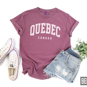 Quebec Shirt, Comfort Colors Quebec Canada Tee, Gift for Hiking Mom, Women&#39;s Bachelorette Matching Tees, Canadian Travel Tee